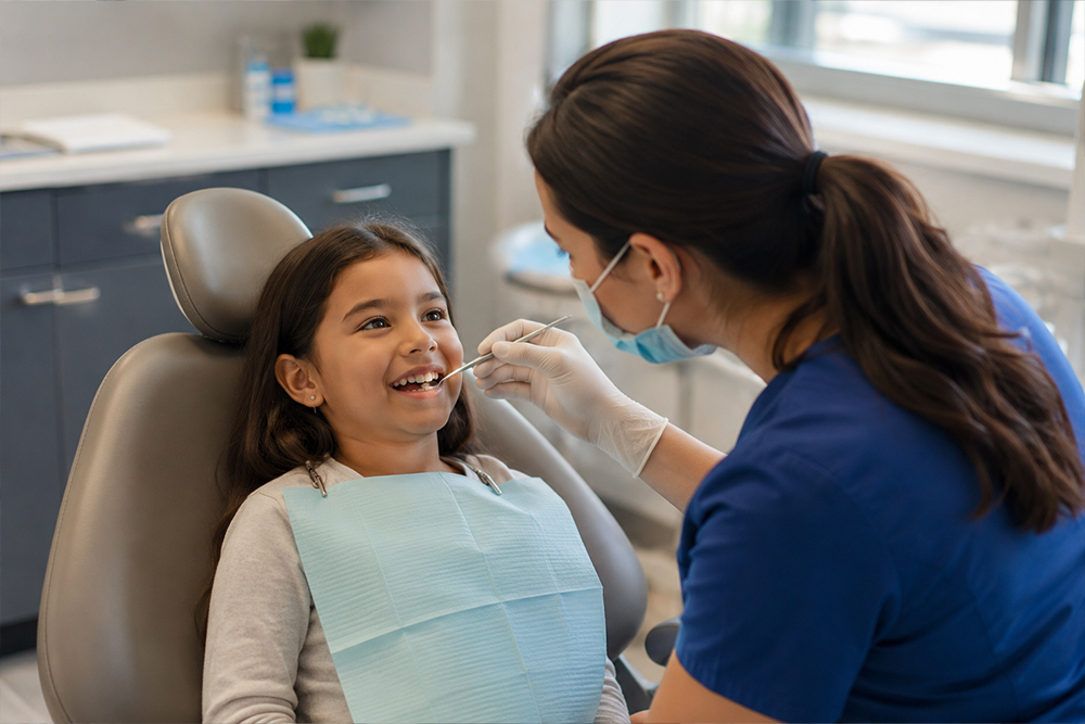 Child visiting Birch Dental for a routine kids dental appointment in North Whitby